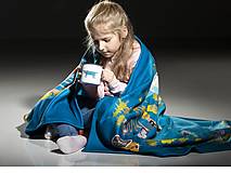 Detský textil - Deka - O ZLATEJ RYBKE, príbehová prikrývka pre deti, na cestovanie - 15958996_