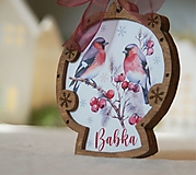 Dekorácie - Personalizovaná vianočná ozdoba s menom - Vtáčiky - 15960346_
