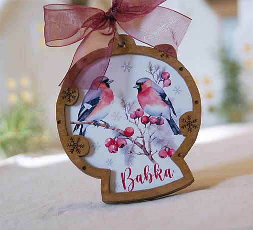 Dekorácie - Personalizovaná vianočná ozdoba s menom - Vtáčiky - 15960345_