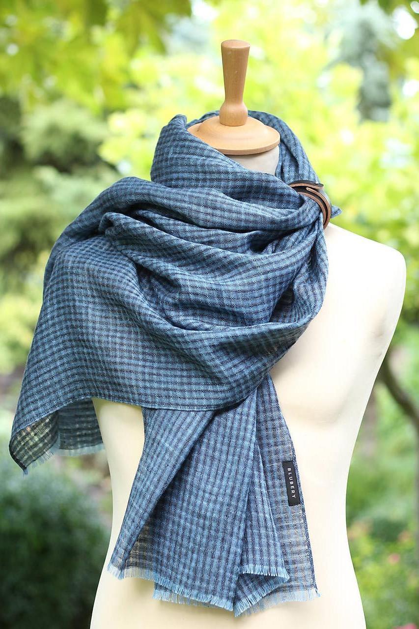 Elegantný veľký pánsky ľanový hrejivý šál "Teo"