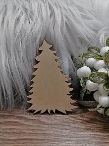 Dekorácie - Vianočná prírodná ozdoba na stromček z preglejky stromček - 15959765_