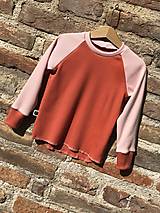 Detské oblečenie - Nátelník dvojkolor pink rust - 15960117_