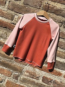 Detské oblečenie - Nátelník dvojkolor pink rust - 15960117_