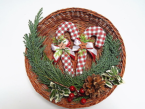 Dekorácie - Vianočné ozdôbky - lízatká (kockované) - 15959926_