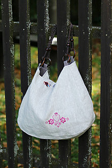 Veľké tašky - Ľanová obojstranná taška Silvia - 15962204_