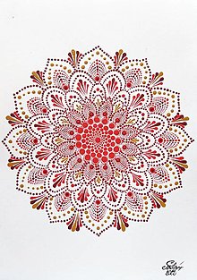 Obrazy - Ručne maľovaná mandala - Mandala lásky - 15961376_