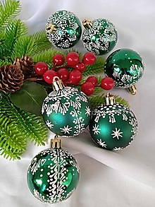 Dekorácie - Vianočné gule zdobené voskom - 15961762_