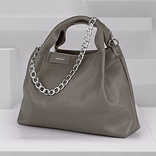 Veľké tašky - Kožená shopper bag taška  (Cappuccino) - 15964598_