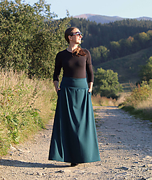 Sukne - Maxi "smaragdová" sukňa - 15963018_