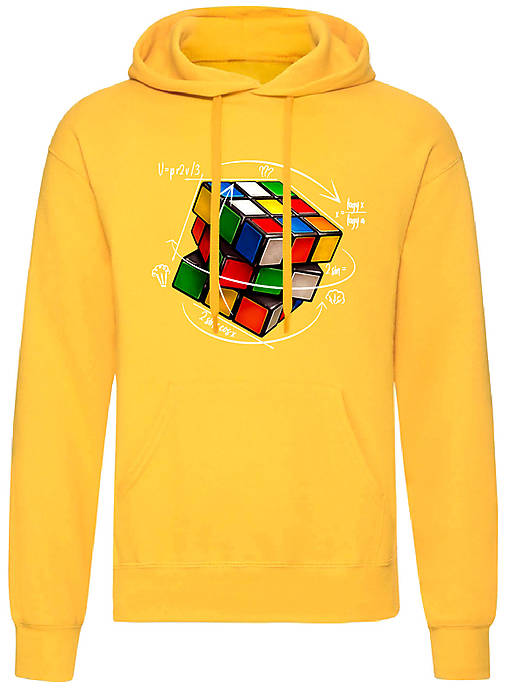 Rubikova kocka mikina pánske (XXL - Žltá)