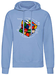 Pánske oblečenie - Rubikova kocka mikina pánske (S - Modrá) - 15965021_