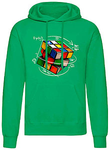 Pánske oblečenie - Rubikova kocka mikina pánske (S - Zelená) - 15965026_