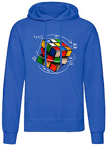 Pánske oblečenie - Rubikova kocka mikina pánske (S - Modrá) - 15965031_
