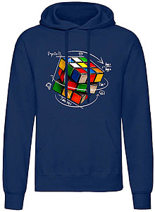 Pánske oblečenie - Rubikova kocka mikina pánske (L - Modrá) - 15965041_