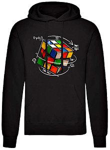 Pánske oblečenie - Rubikova kocka mikina pánske (M - Čierna) - 15965052_