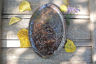 Nádoby - Keramické nádoby zlato-bronzové (26cmx18cm) - 15964312_