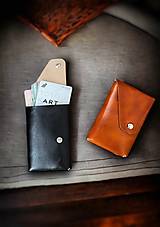 Peňaženky - No.006 Kožená peňaženka na karty a hotovosť - 15964935_