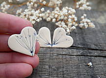 Sady šperkov - keramické náušnice č.593_ srdce v prírode - 15967821_