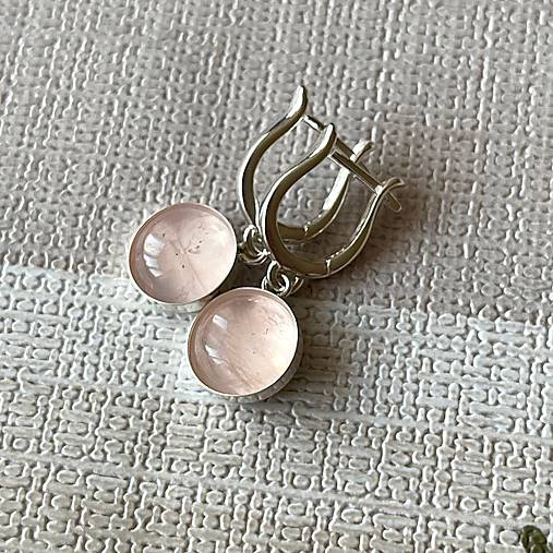 Rose Quartz AG925 Earrings / Strieborné náušnice s ruženínom A100