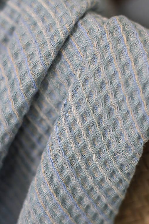 Exkluzívny ľanový vafľový uterák 70x50cm (Modrá)