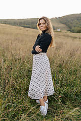 Oblečenie na dojčenie - Elegantný rolák na dojčenie s puff rukávmi - čierny - 15966167_