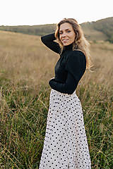 Oblečenie na dojčenie - Elegantný rolák na dojčenie s puff rukávmi - čierny - 15966168_