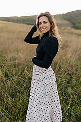 Oblečenie na dojčenie - Elegantný rolák na dojčenie s puff rukávmi - čierny - 15966169_