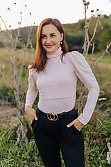 Topy, tričká, tielka - Elegantný rolák s puff rukávmi - rôzne farby - 15966234_