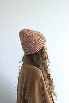Čiapky, čelenky, klobúky - Pletená merino-mohérová čiapka so vzorom - 15966926_