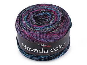 Polotovary - Pletacia priadza Nevada Color 150 g (6302 fialová tmavá) - 15966696_