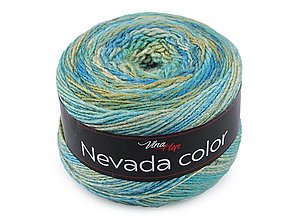 Polotovary - Pletacia priadza Nevada Color 150 g (6301 tyrkys svetlý) - 15966701_
