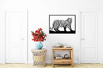 Obrazy - Drevený obraz Zvierací strom - Tiger - 15966784_
