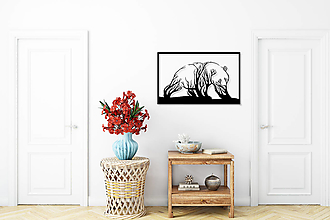 Obrazy - Drevený obraz Zvierací strom - Medveď - 15966819_