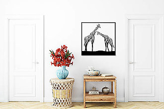 Obrazy - Drevený obraz Zvierací strom - Žirafy - 15966844_