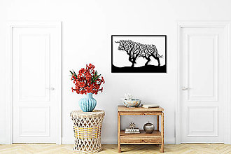 Obrazy - Drevený obraz Zvierací strom - Býk - 15966856_