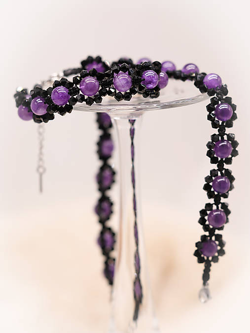 Sady šperkov - Ametystový lesk - 15968782_