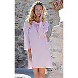 Nočná bielizeň - Lilly - dlhá nočná košeľa, bio bavlna, ružová - 15969786_