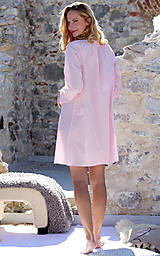 Nočná bielizeň - Lilly - dlhá nočná košeľa, bio bavlna, ružová - 15969800_