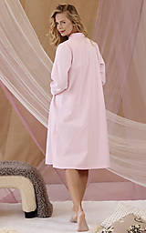 Nočná bielizeň - Melody – flanelová nočná košeľa, ružová - 15969903_