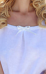 Nočná bielizeň - Mila - ľanová nočná košeľa na ramienka - 15970020_