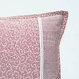 Úžitkový textil - PASTEL - biele ornamenty na pastelovej ružovej - obliečka na vankúš 40x40cm - 15969449_