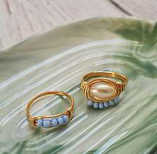 Prstene - Set prsteňov modrý - 15969529_
