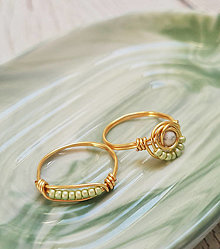 Prstene - Set prsteňov zelený - 15969565_