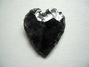 Minerály - Surové srdíčko 29 mm - obsidián, č.18f - 15970146_