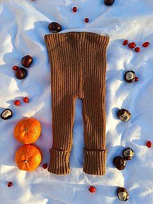 Detské oblečenie - Detské pletené kamašky-škorica - 15973542_
