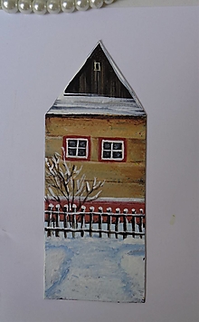 Papiernictvo - Záložka...vlkolínsky domček (zima, leto) - 15971968_