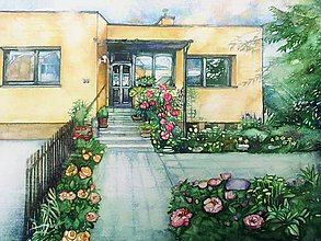 Obrazy - "Moja záhrada" - obraz na objednávku (40 x 50 cm, s rámom 50 x 70 cm) - 15970995_