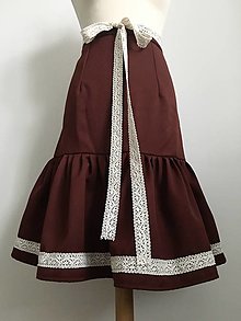 Sukne - jesenná folk sukňa s čipkou - 15971187_