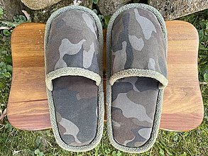 Ponožky, pančuchy, obuv - Maskáčové riflové papuče - 15973619_