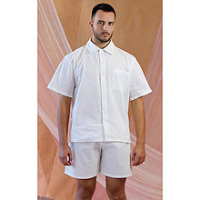 Pánske oblečenie - Frank - flanelová košeľa a šortky, bio bavlna - 15972281_